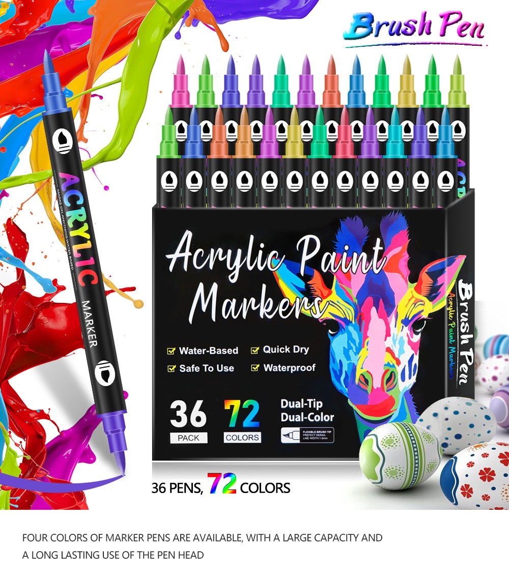 Double-sided Acrylic Paint Marker for Multi-surface Art - 24 to 120 Colours