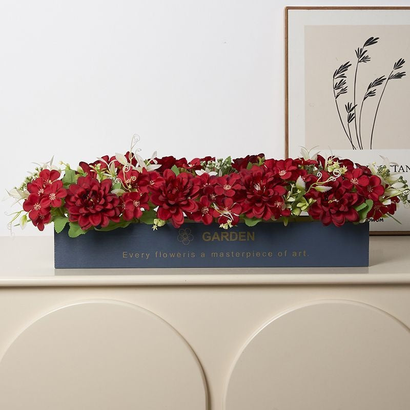 Artificial Botanical Flower Arrangement in Decorative Planter