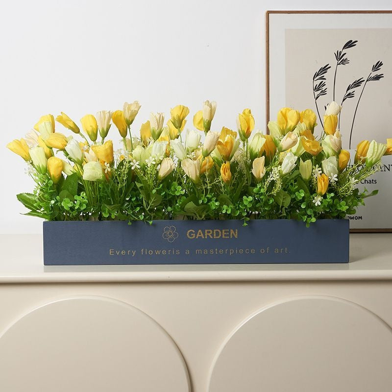Artificial Botanical Flower Arrangement in Decorative Planter