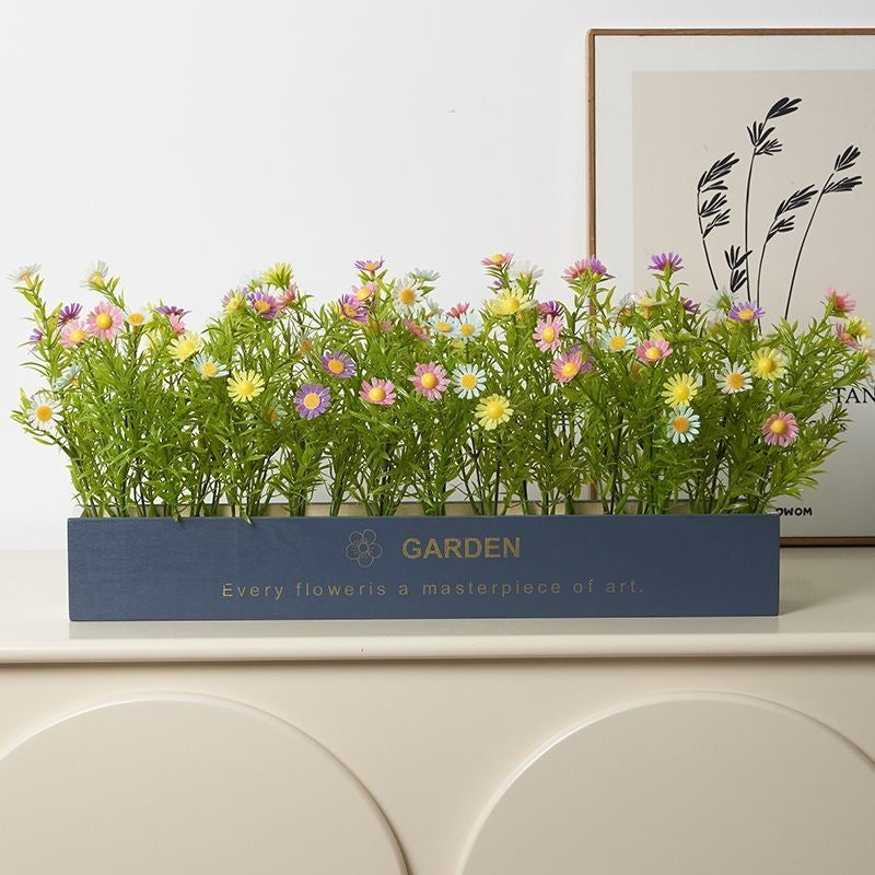 Artificial Botanical Flower Arrangement in Decorative Planter