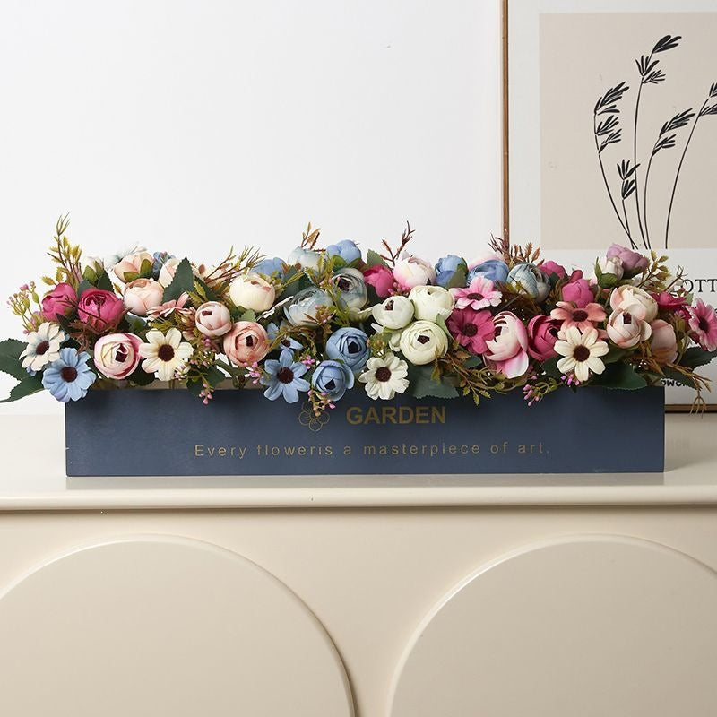 Artificial Botanical Flower Arrangement in Decorative Planter