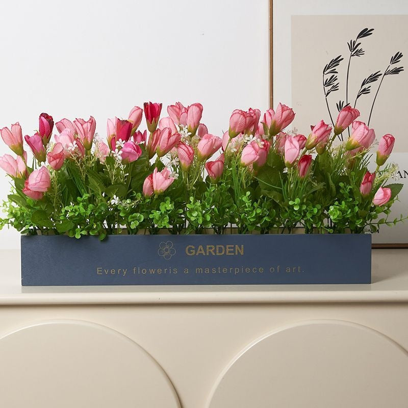 Artificial Botanical Flower Arrangement in Decorative Planter