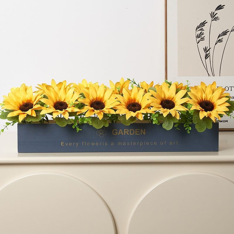 Artificial Botanical Flower Arrangement in Decorative Planter