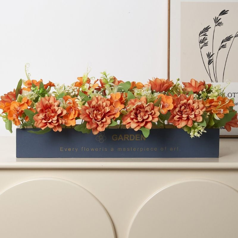 Artificial Botanical Flower Arrangement in Decorative Planter