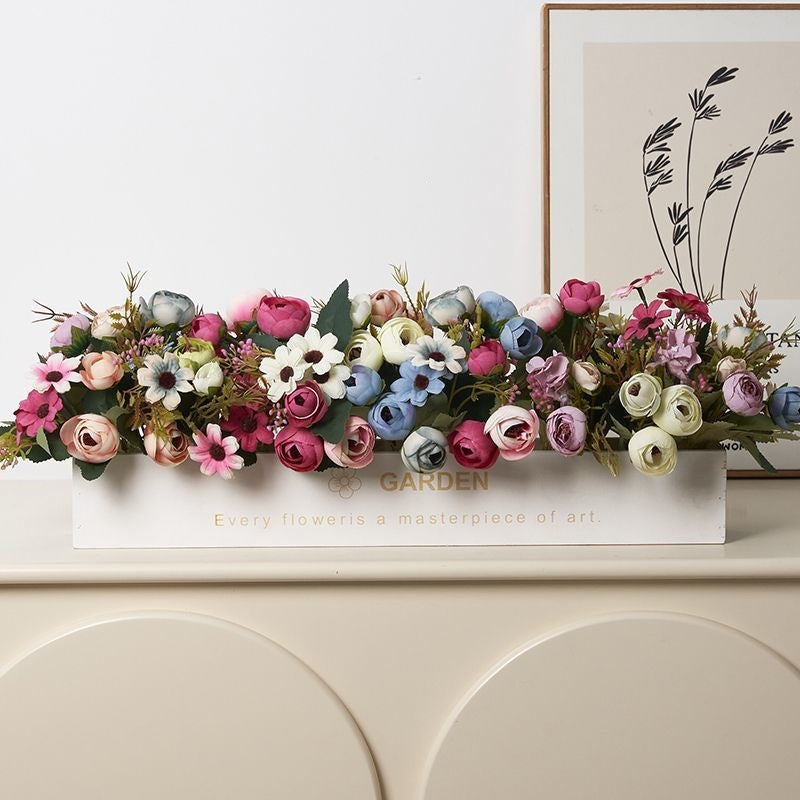Artificial Botanical Flower Arrangement in Decorative Planter