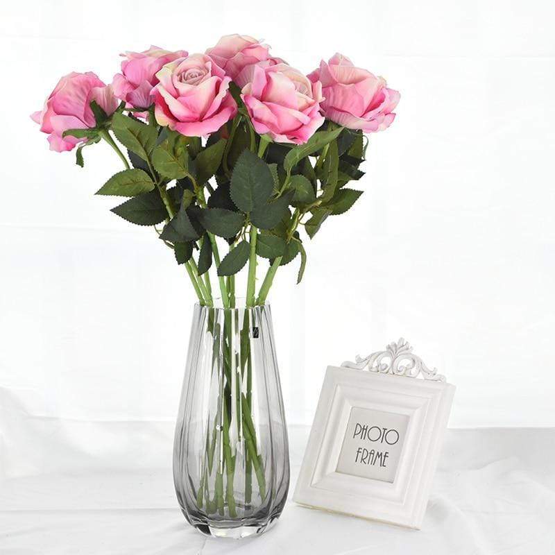 Artificial Flannel Roses, 10 Pieces, 50 cm
