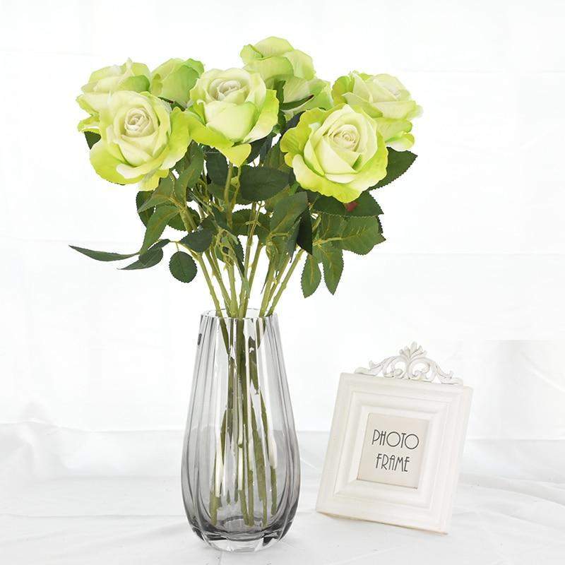 Artificial Flannel Roses, 10 Pieces, 50 cm