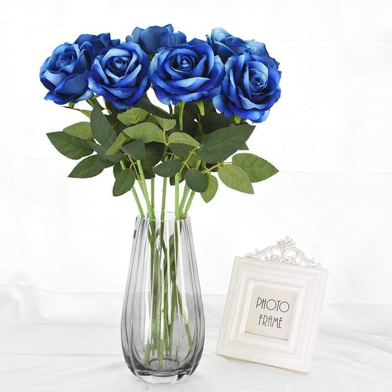Artificial Flannel Roses, 10 Pieces, 50 cm