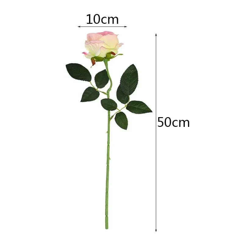 Artificial Flannel Roses, 10 Pieces, 50 cm