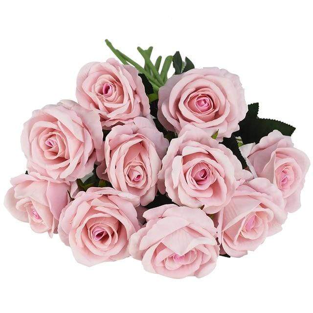 Artificial Flannel Roses, 10 Pieces, 50 cm
