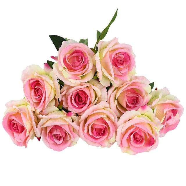Artificial Flannel Roses, 10 Pieces, 50 cm