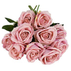 Artificial Flannel Roses, 10 Pieces, 50 cm