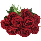 Artificial Flannel Roses, 10 Pieces, 50 cm