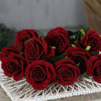 Artificial Flannel Roses, 10 Pieces, 50 cm