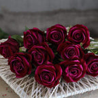 Artificial Flannel Roses, 10 Pieces, 50 cm