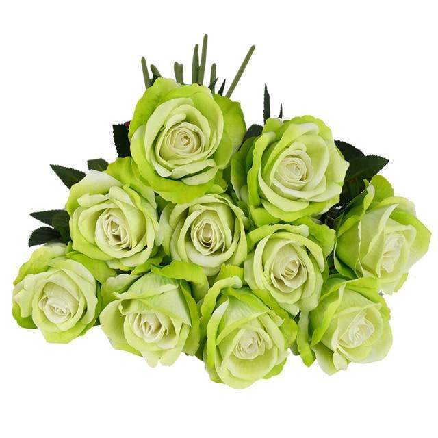 Artificial Flannel Roses, 10 Pieces, 50 cm