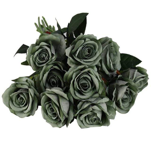 Artificial Flannel Roses, 10 Pieces, 50 cm