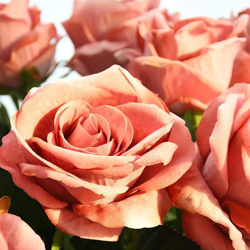 Artificial Flannel Roses, 10 Pieces, 50 cm