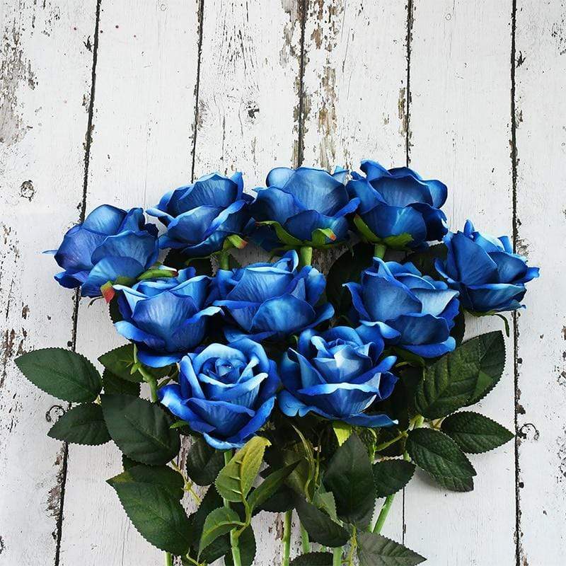 Artificial Flannel Roses, 10 Pieces, 50 cm