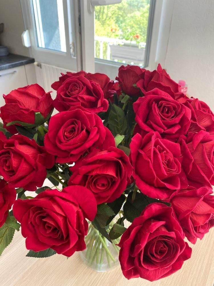 Artificial Flannel Roses, 10 Pieces, 50 cm