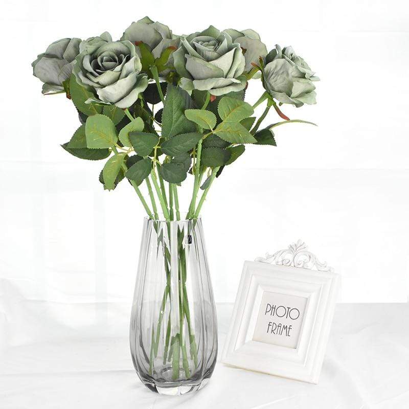 Artificial Flannel Roses, 10 Pieces, 50 cm