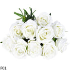 Artificial Flannel Roses, 10 Pieces, 50 cm