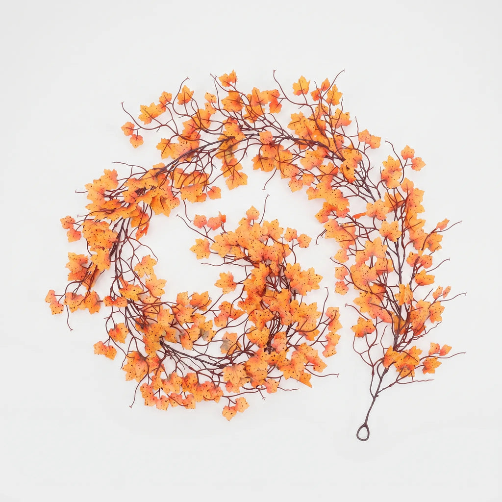 Artificial Maple Leaf Garland for Autumn and Halloween Decor