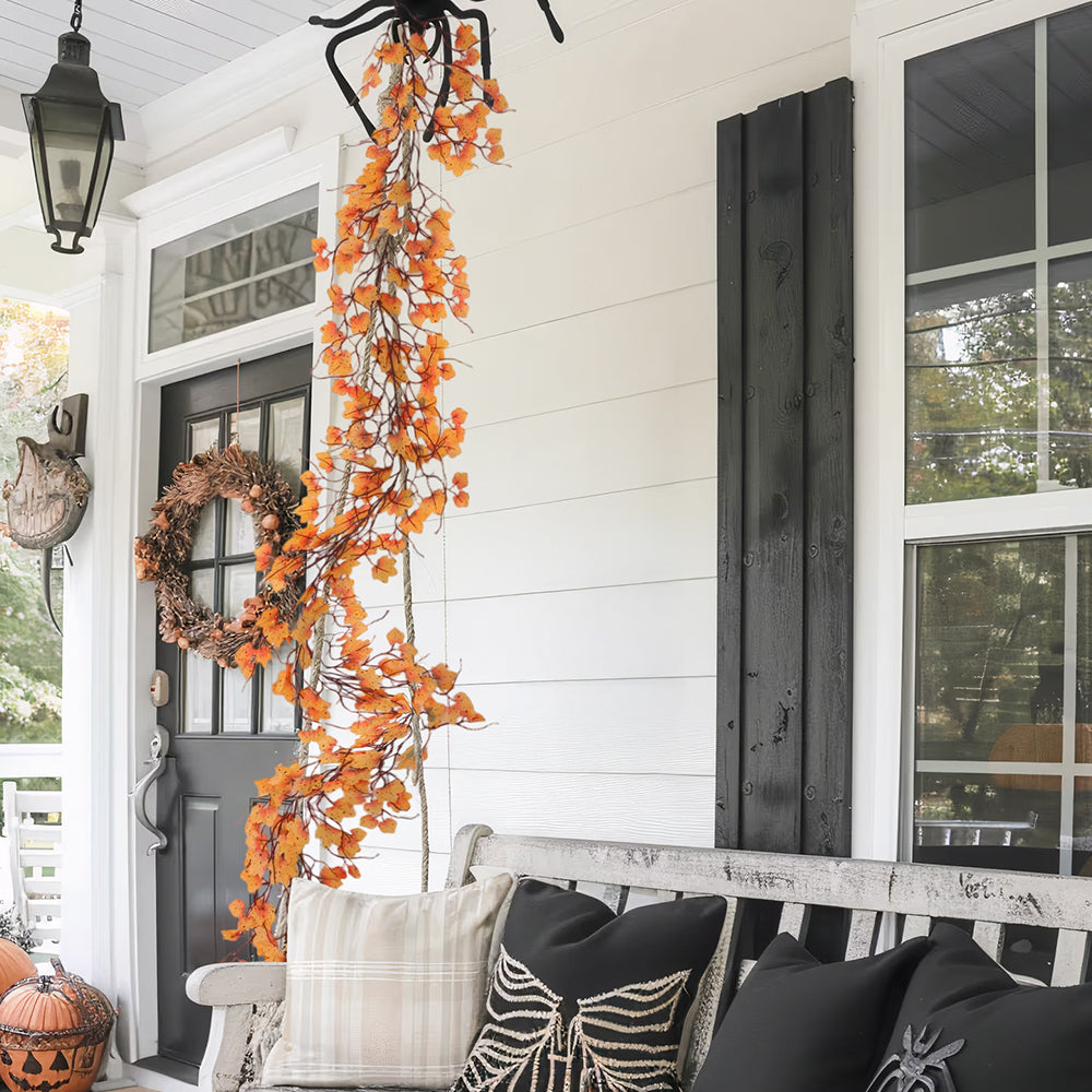Artificial Maple Leaf Garland for Autumn and Halloween Decor
