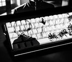 Artistic PBT Keyboard Keycaps with Black and White Artwork