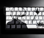Artistic PBT Keyboard Keycaps with Black and White Artwork