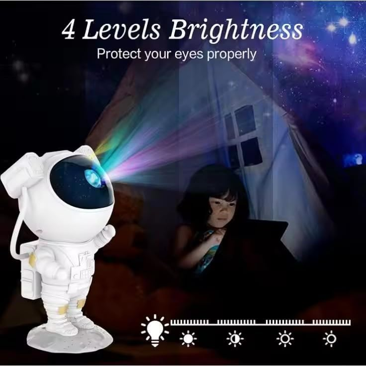 Astronaut LED Galaxy Projector Night Light, 360° Rotating Head, USB