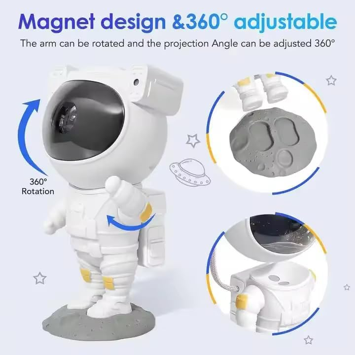Astronaut LED Galaxy Projector Night Light, 360° Rotating Head, USB