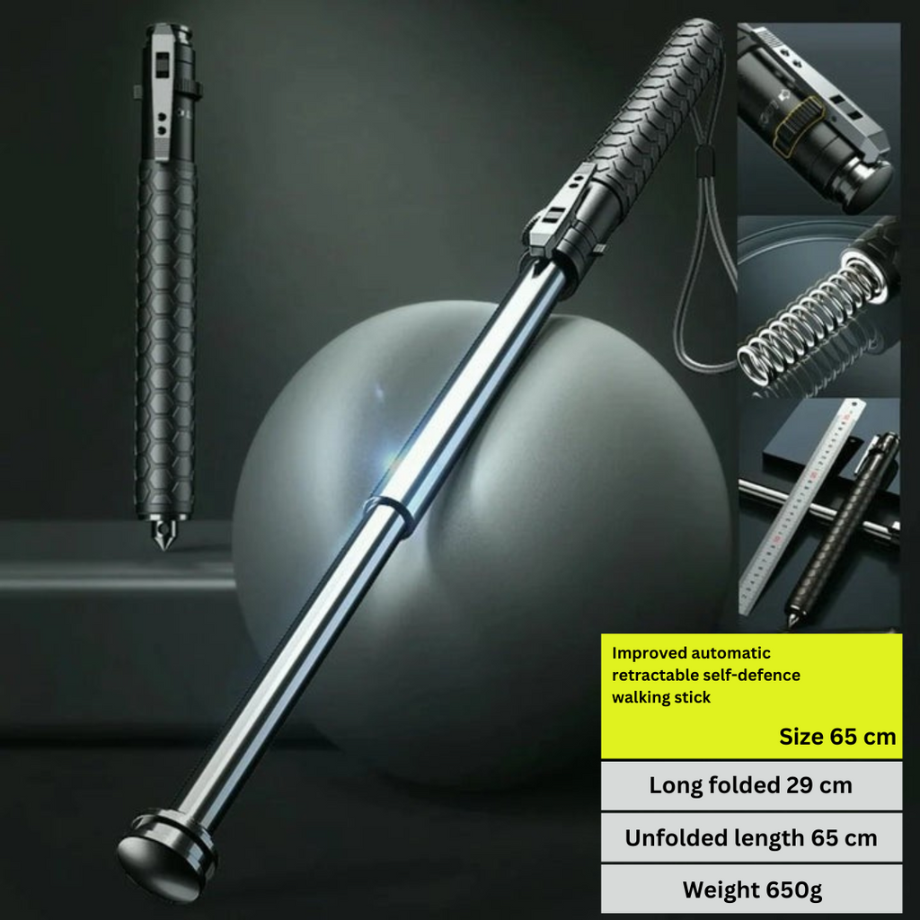 Automatic Hiking Walking Stick with LED Light, Alloy Steel