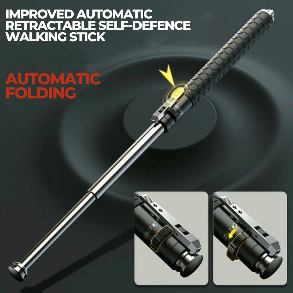 Automatic Hiking Walking Stick with LED Light, Alloy Steel