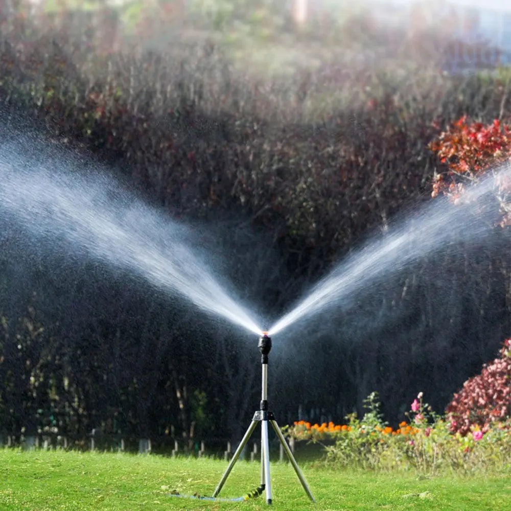 Automatic Rotating Garden Sprinkler with Adjustable Retractable Tripod