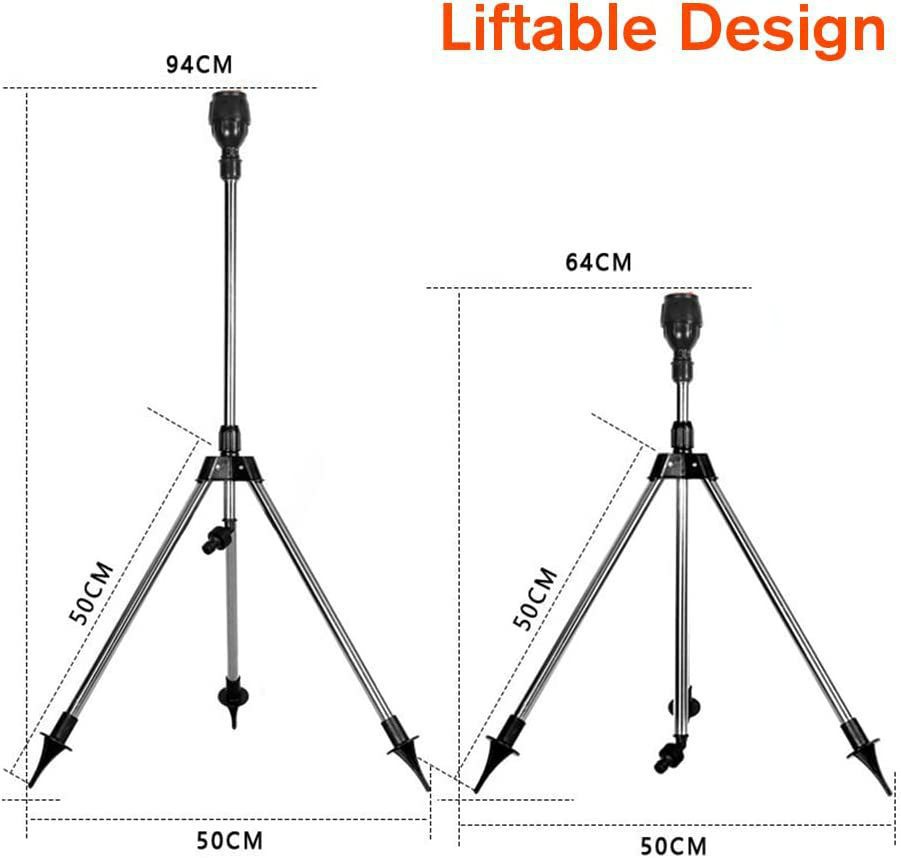Automatic Rotating Garden Sprinkler with Adjustable Retractable Tripod