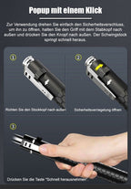 Automatically Extendable Steel Baton with Button Deployment
