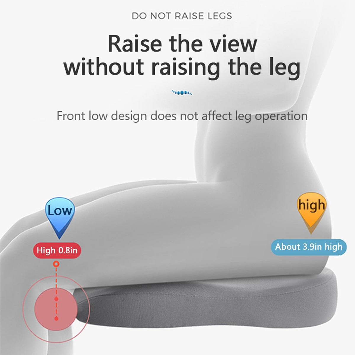 Adult Car Booster Seat Cushion - 10 cm Elevation, Lightweight 0.7 kg, view 2