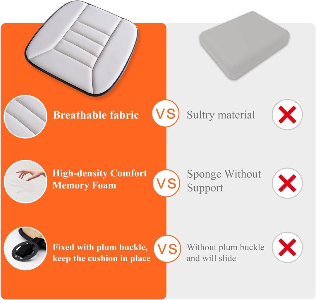 Memory Foam Car Seat Cushion - Ergonomic, Black, 48.5x48.5 cm, view 13