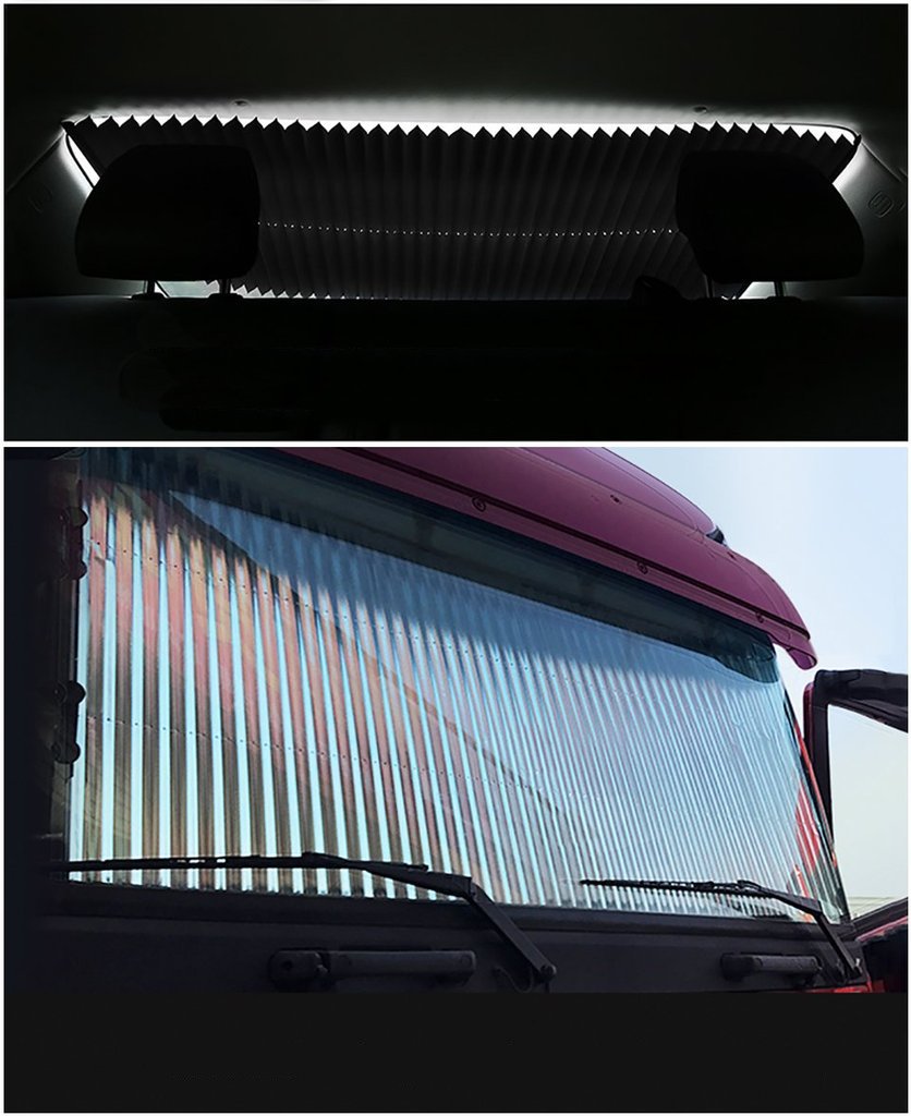 Retractable Front Windshield Sunshade for Cars - Aluminium Foil, Compact Size, view 4