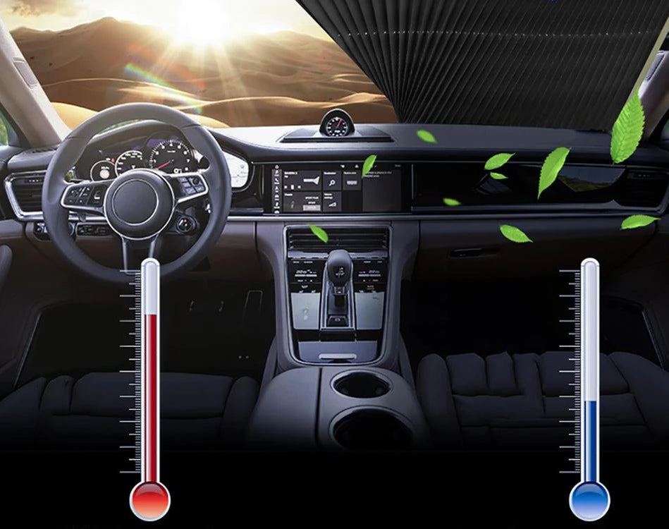 Retractable Front Windshield Sunshade for Cars - Aluminium Foil, Compact Size, view 9