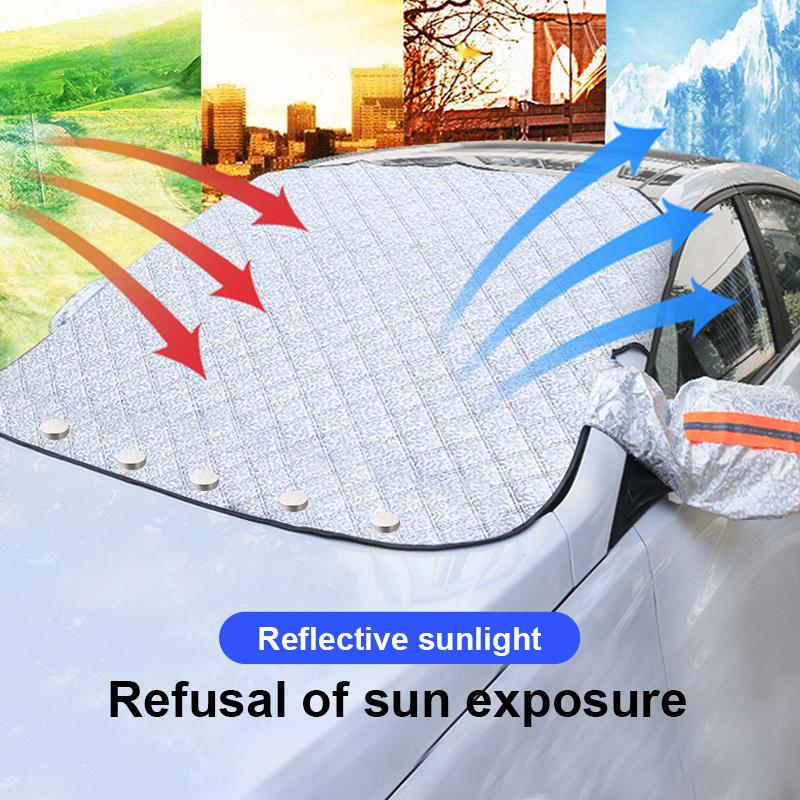 Magnetic Car Anti-Snow Cover - Aluminium Foil, 220x110cm, Silver, view 2