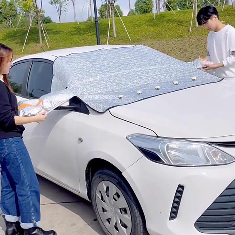 Magnetic Car Anti-Snow Cover - Aluminium Foil, 220x110cm, Silver, view 8