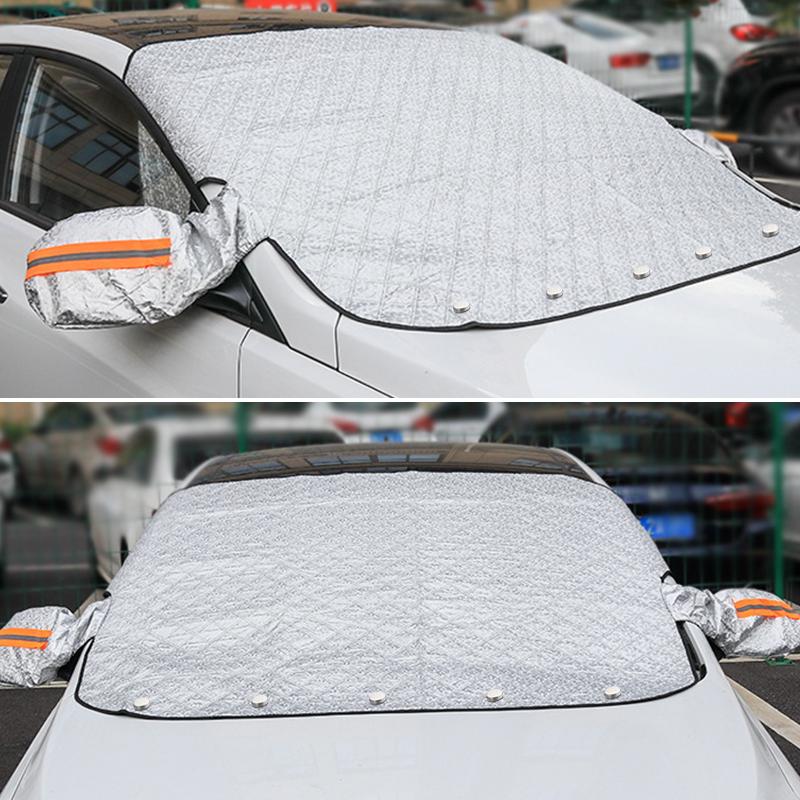 Magnetic Car Anti-Snow Cover - Aluminium Foil, 220x110cm, Silver