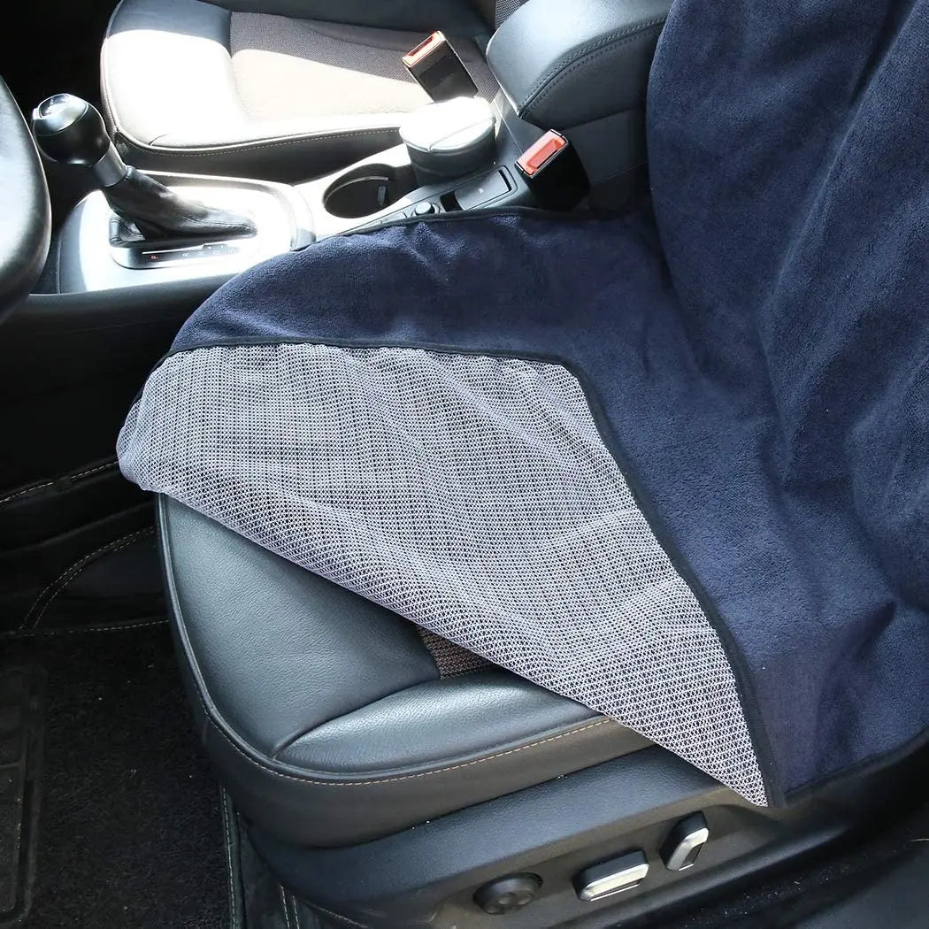 Car Seat Towel Set - Quick-Drying Polyester, Dark Blue, 2 Pieces, view 3