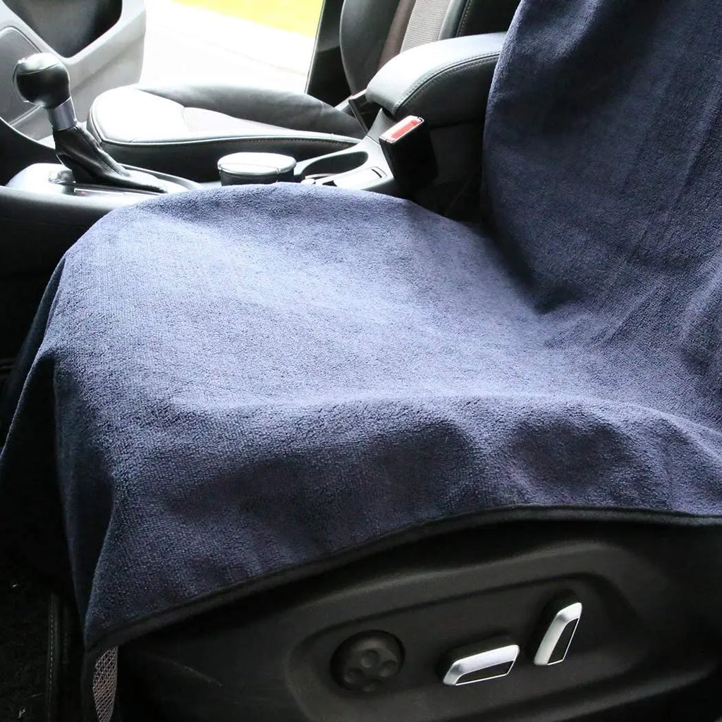 Car Seat Towel Set - Quick-Drying Polyester, Dark Blue, 2 Pieces, view 5