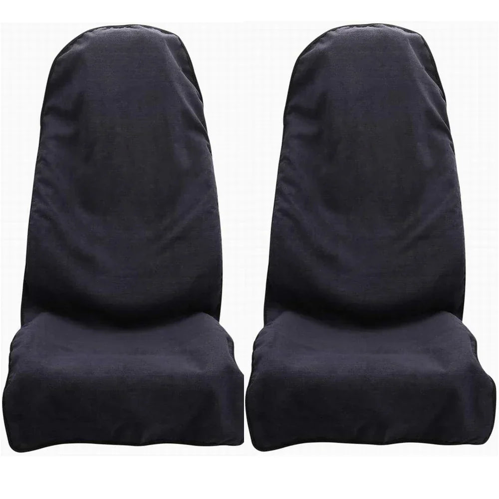 Car Seat Towel Set - Quick-Drying Polyester, Dark Blue, 2 Pieces