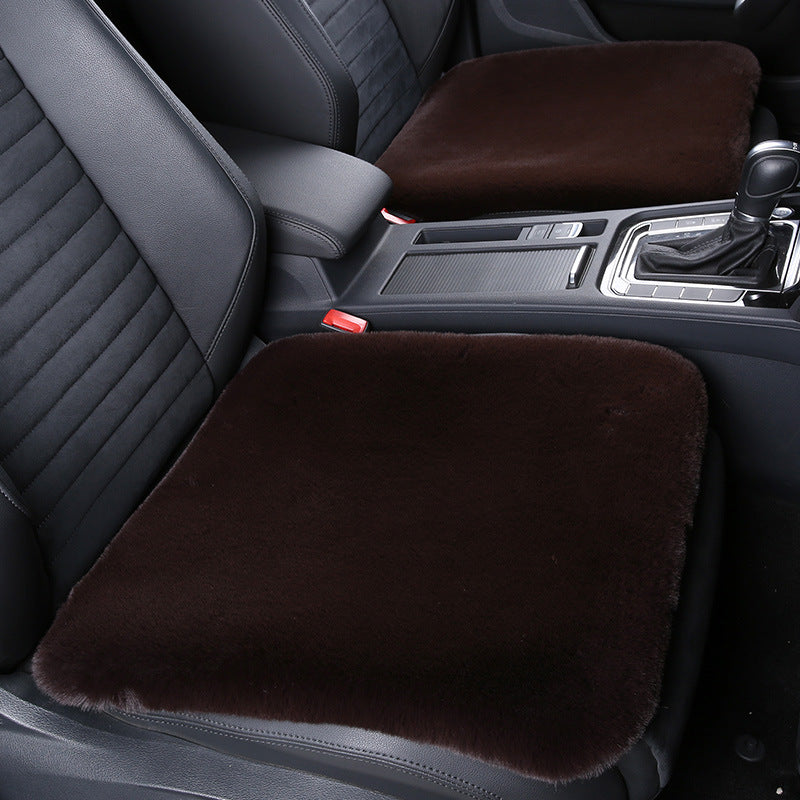 Thickened Winter Short Rabbit Plush Car Seat Cushion - Backless, Universal Fit, view 10