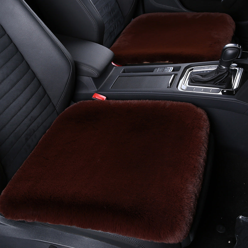 Thickened Winter Short Rabbit Plush Car Seat Cushion - Backless, Universal Fit, view 13