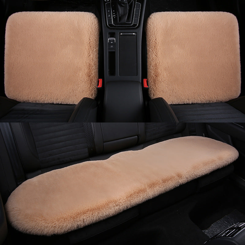 Thickened Winter Short Rabbit Plush Car Seat Cushion - Backless, Universal Fit, view 2